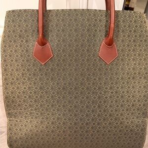 Hartman. Stylish Geometric Tote Bag with Tan Handles